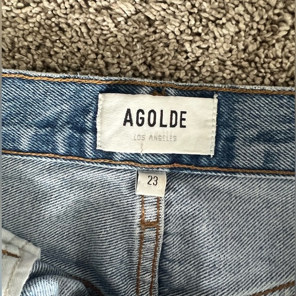 Agolde High Rise Ripped Blue Jeans - Picture 4 of 4